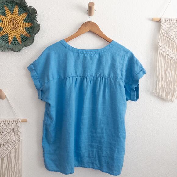 Ann Taylor Sky Blue Button-Up Blouse - Picture 3 of 8